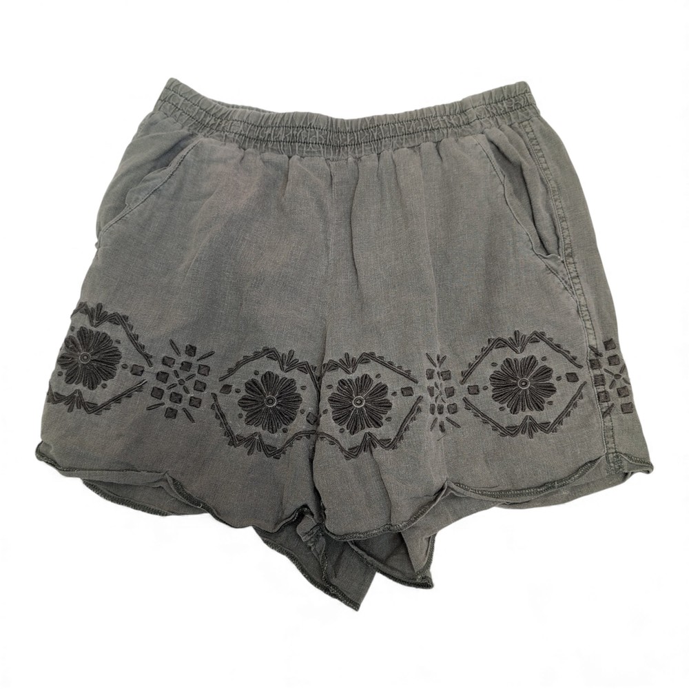 Mermiad Green‎ High-Waist Embroidered Women's Shorts S